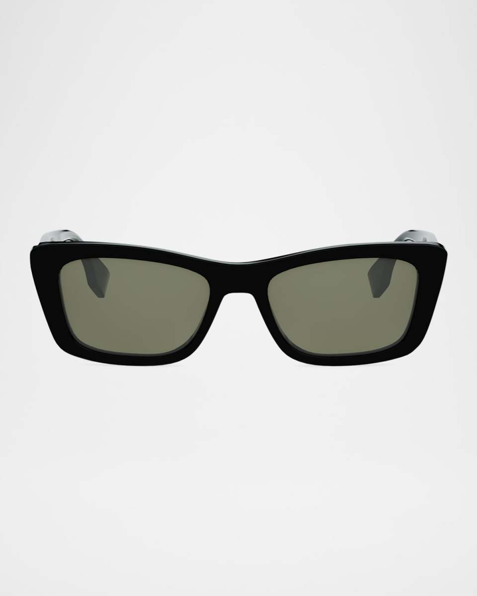 Lettering Acetate Rectangle Butterfly Sunglasses